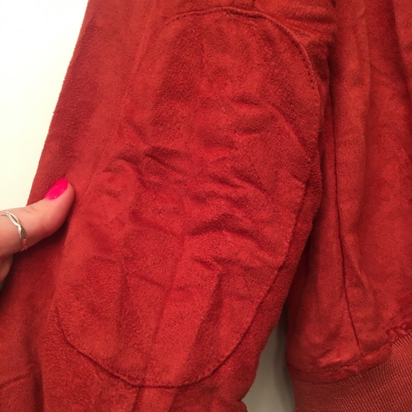 American Rag red faux suede bomber jacket - Picture 6 of 8